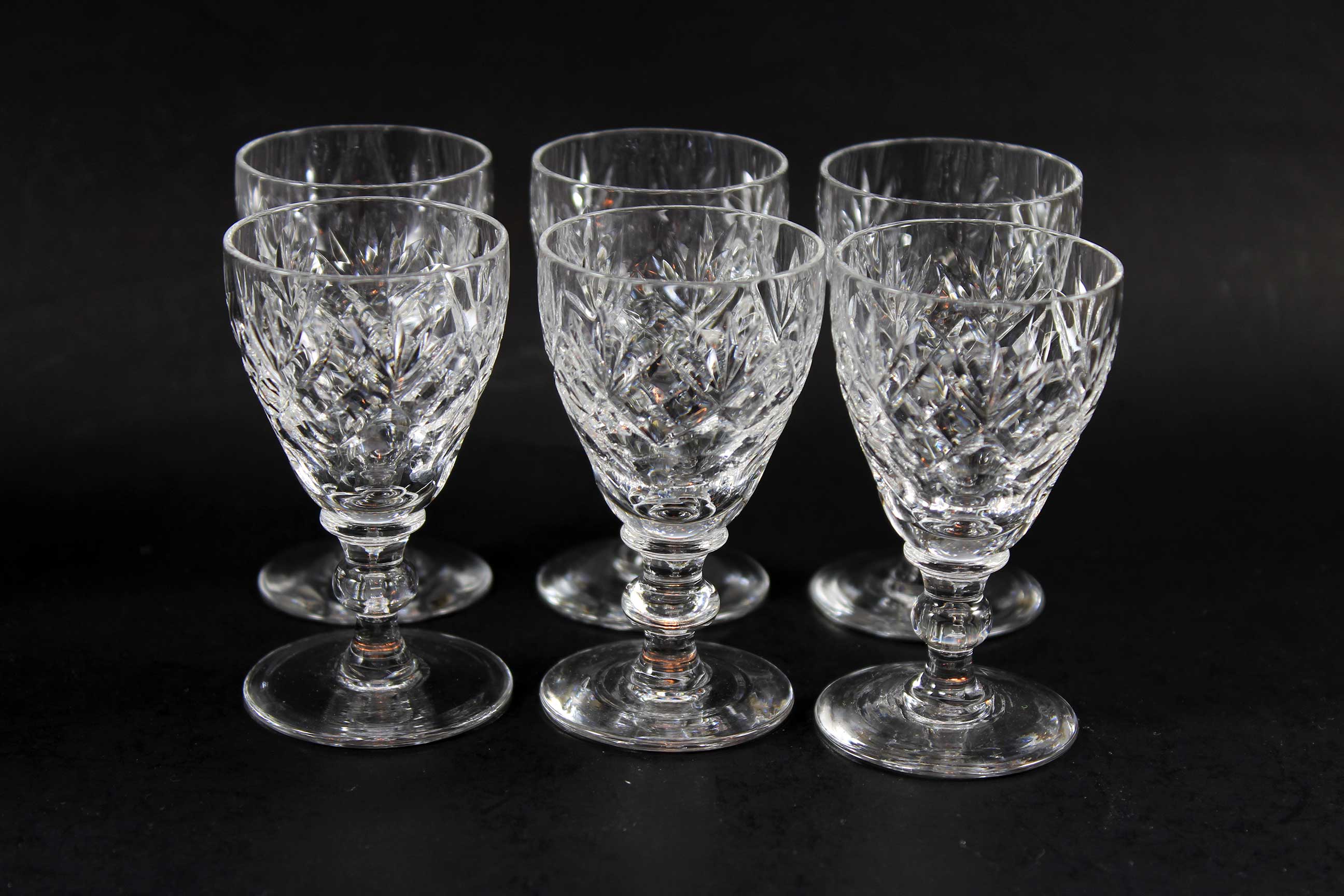 Webb Corbett Crystal, Georgian Pattern, Liqueur Glasses