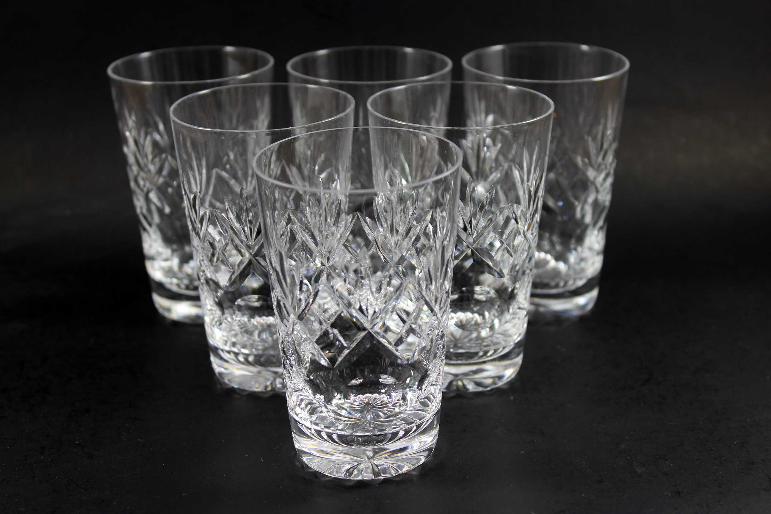 Webb Corbett Crystal, Georgian Pattern, Juice Glasses