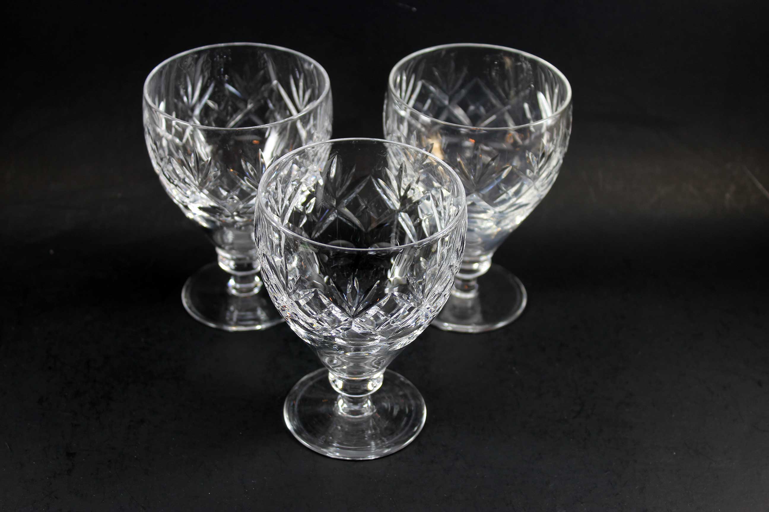 Webb Corbett Crystal, Georgian Pattern, Water Goblets
