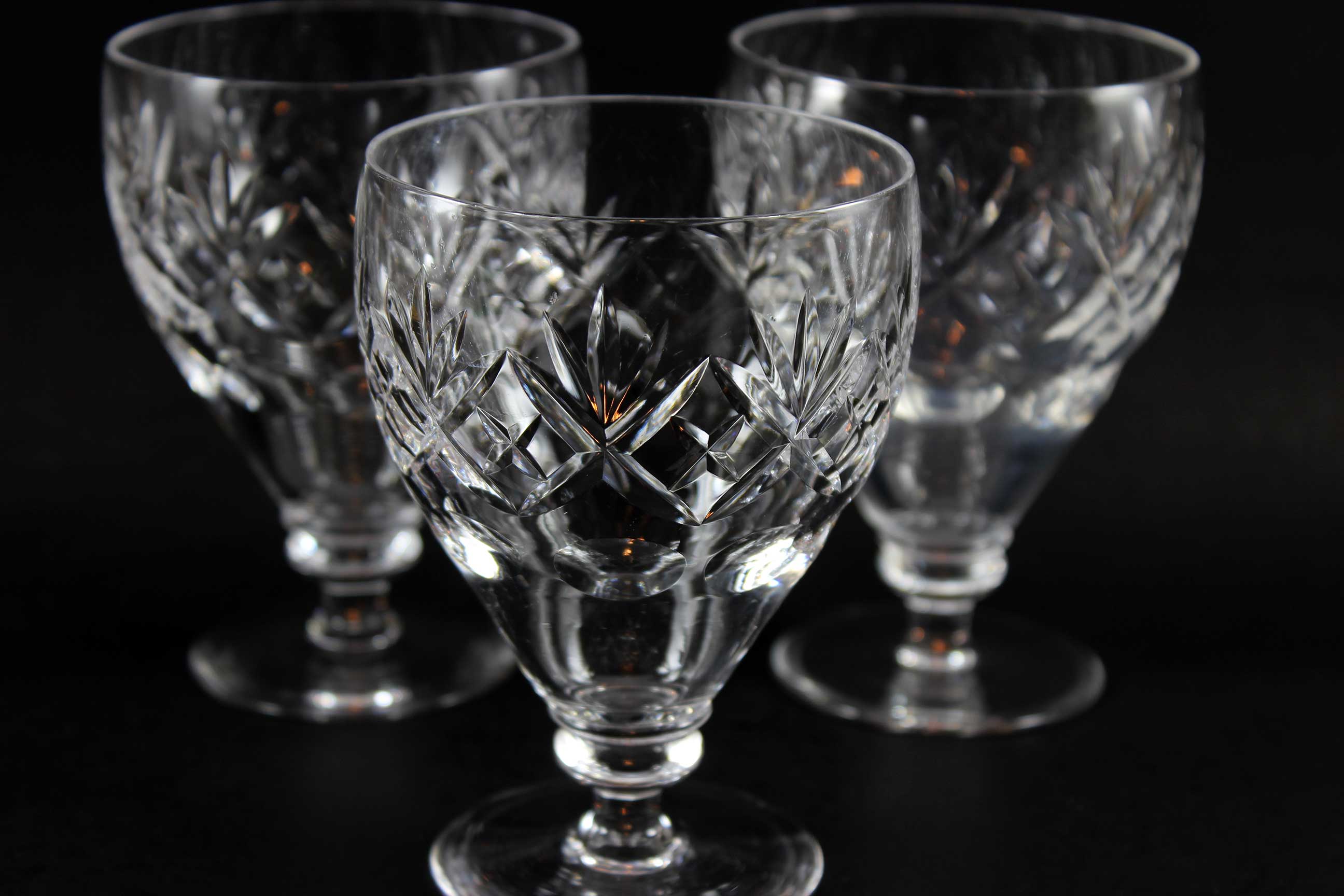 Webb Corbett Crystal, Georgian Pattern, Water Goblets