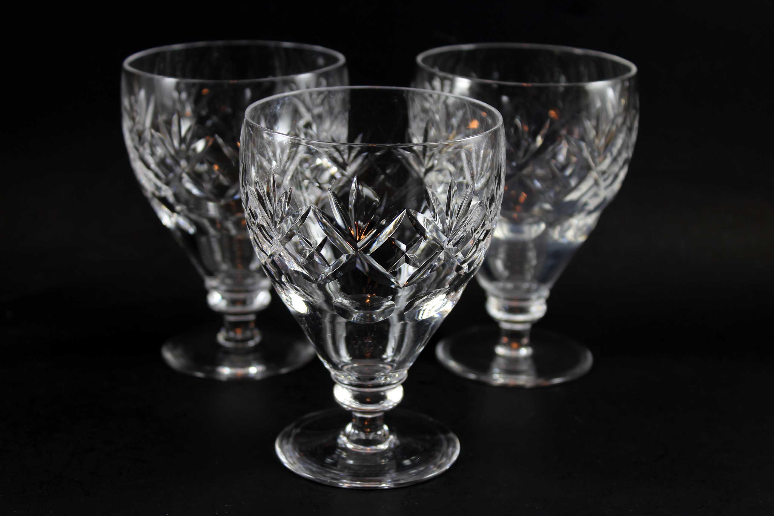 Webb Corbett Crystal, Georgian Pattern, Water Goblets