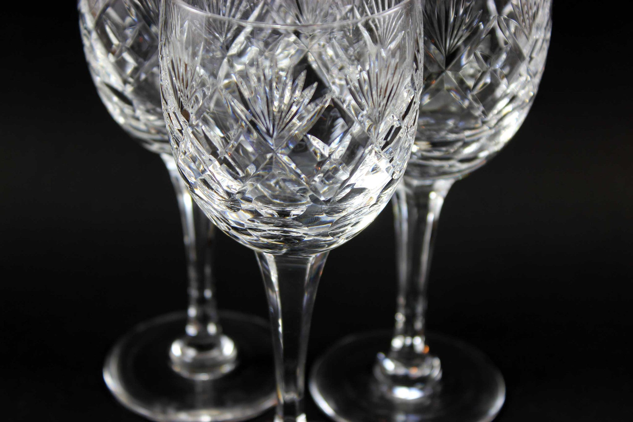 Webb Corbett Crystal, Coton, Wine Hocks