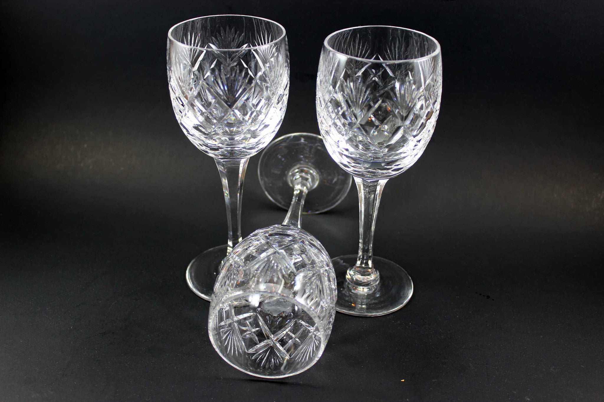 Webb Corbett Crystal, Coton, Wine Hocks