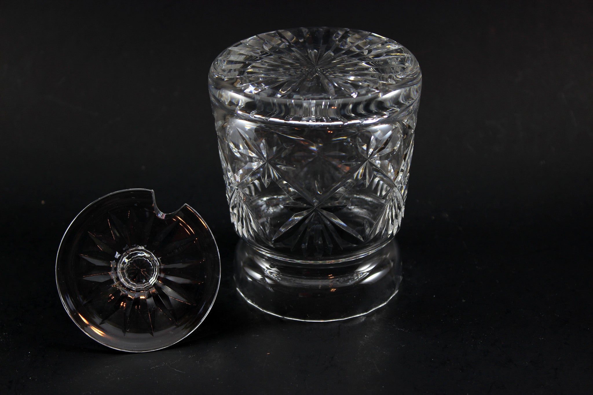 Webb Corbett Crystal, Chantilly Jam Jar with Spoon 10