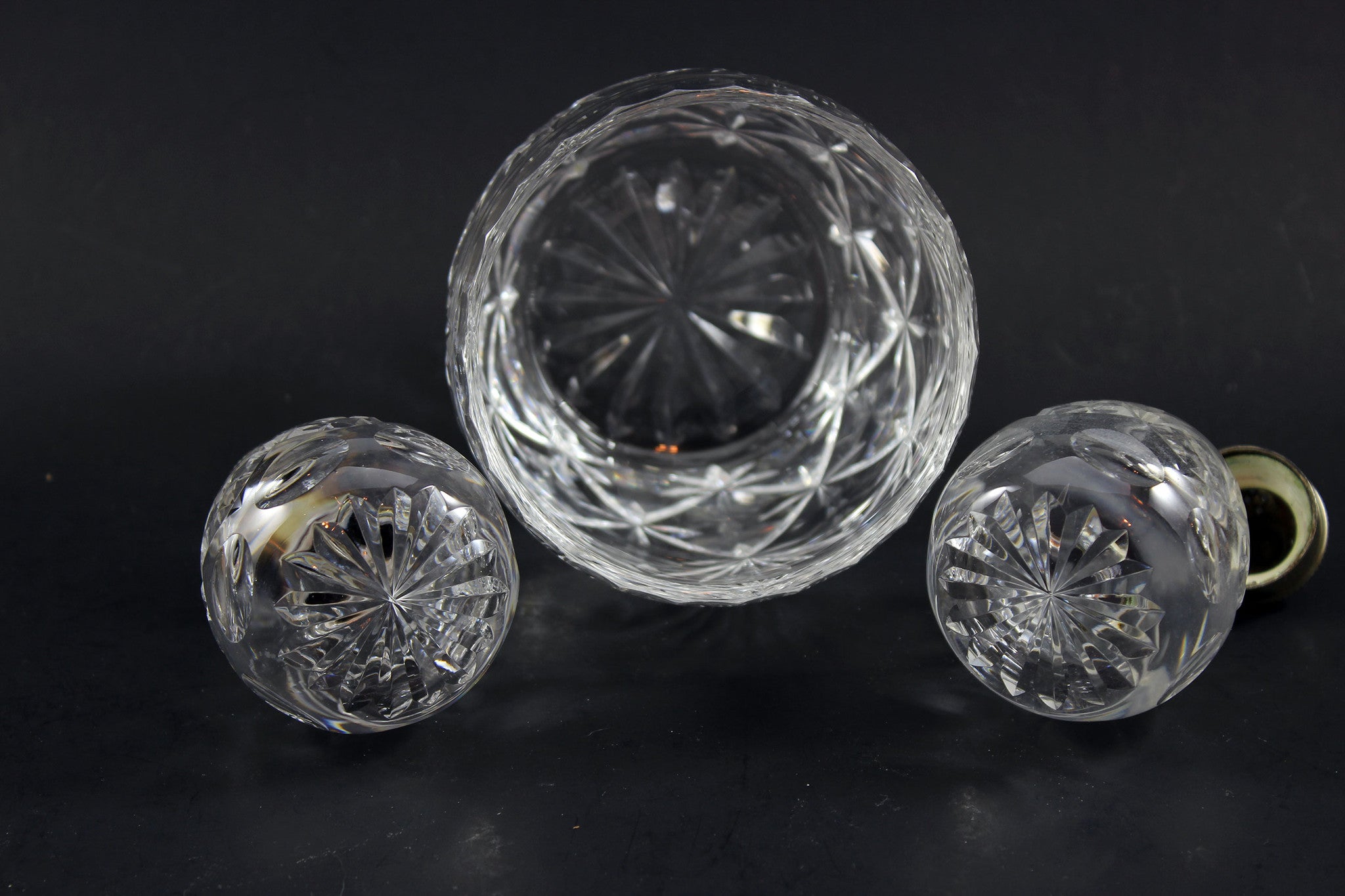 Webb Corbett Crystal, Open Sugar and Salt & Pepper Shakers