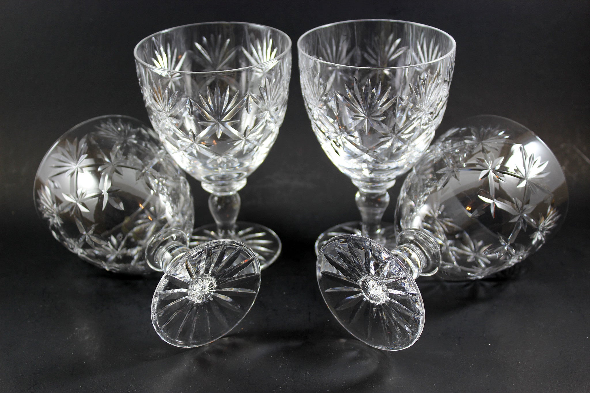 Webb Corbett Crystal, Water Goblets, Chantilly