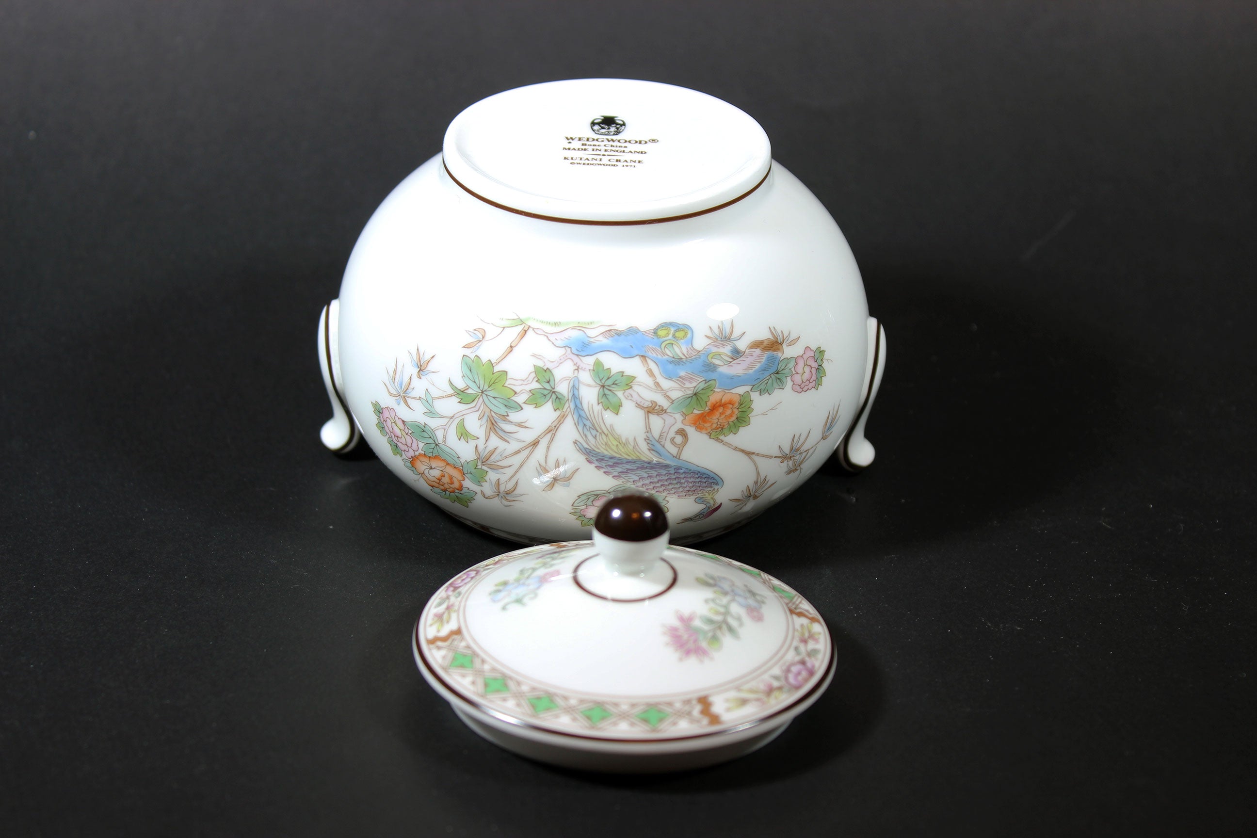 Wedgwood Kutani Crane Cream and Sugar