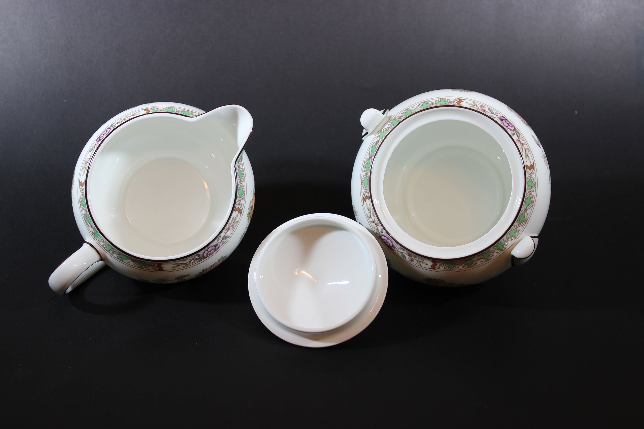 Wedgwood Kutani Crane Cream and Sugar