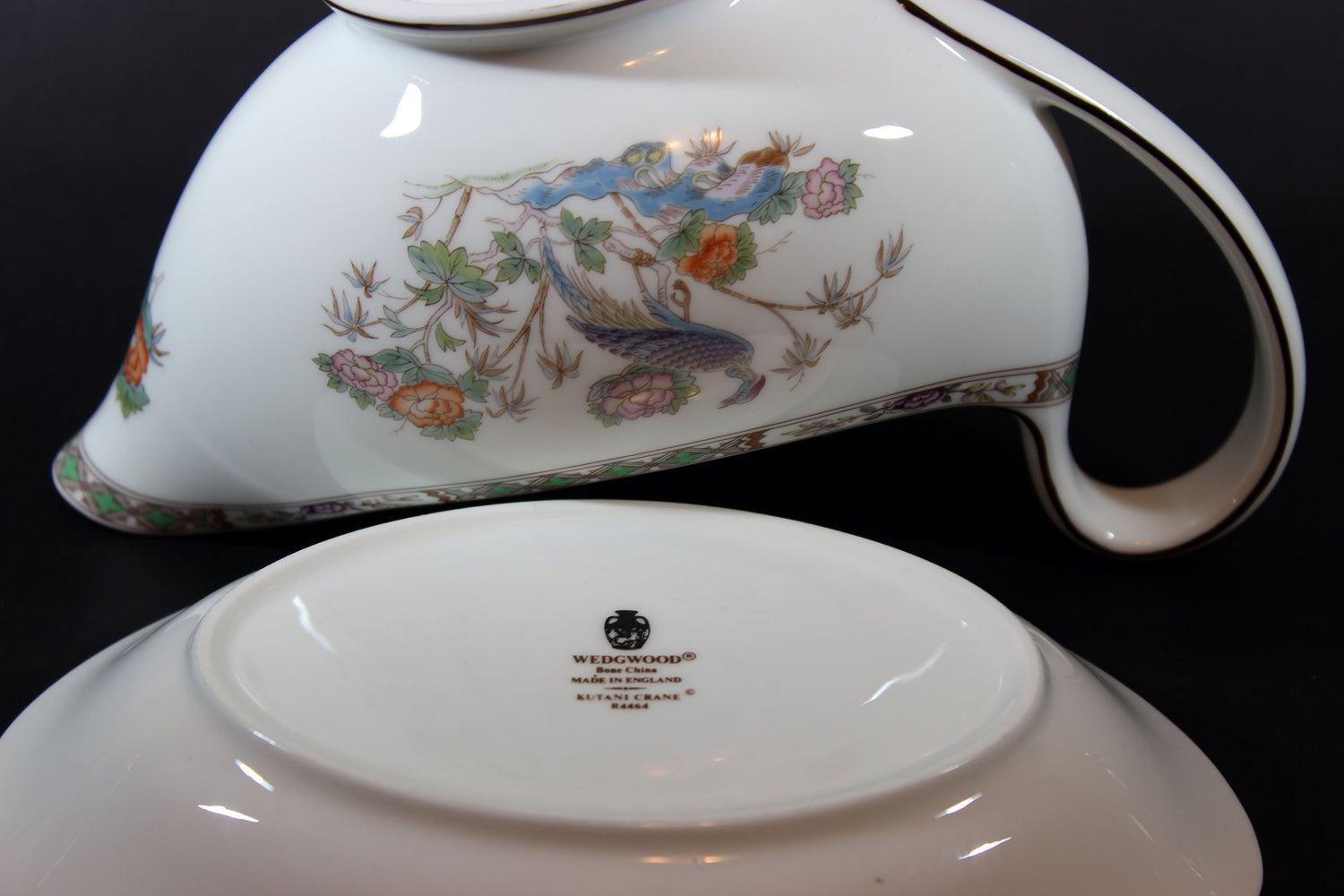 Wedgwood Kutani Crane Gravy Boat
