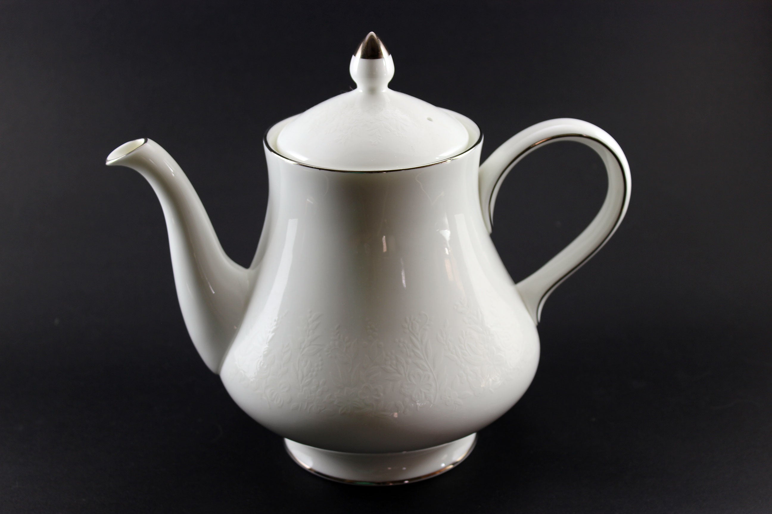 Wedgwood Silver Ermine Bone China, Teapot, Cream and Sugar