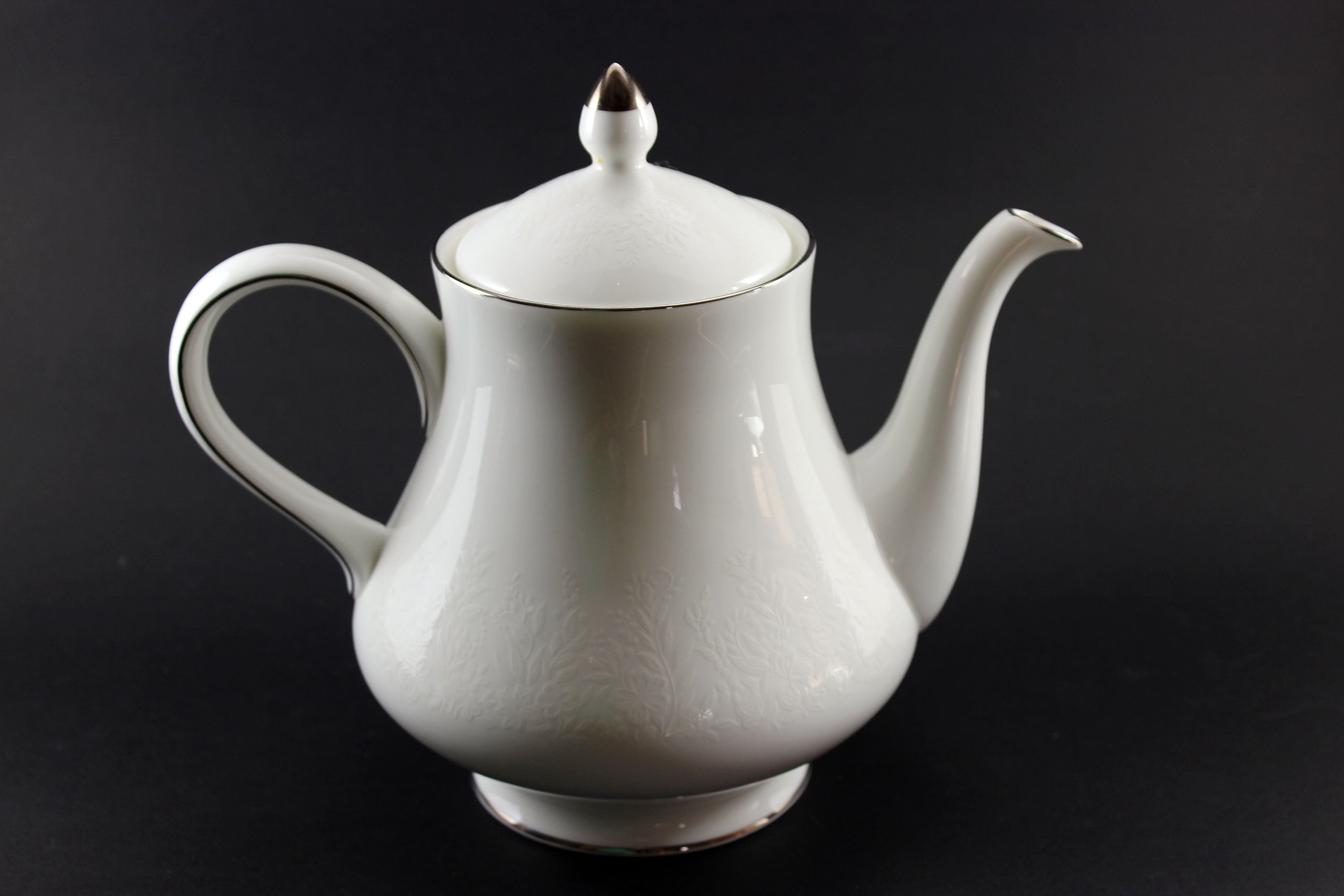 Wedgwood Silver Ermine Bone China, Teapot, Cream and Sugar