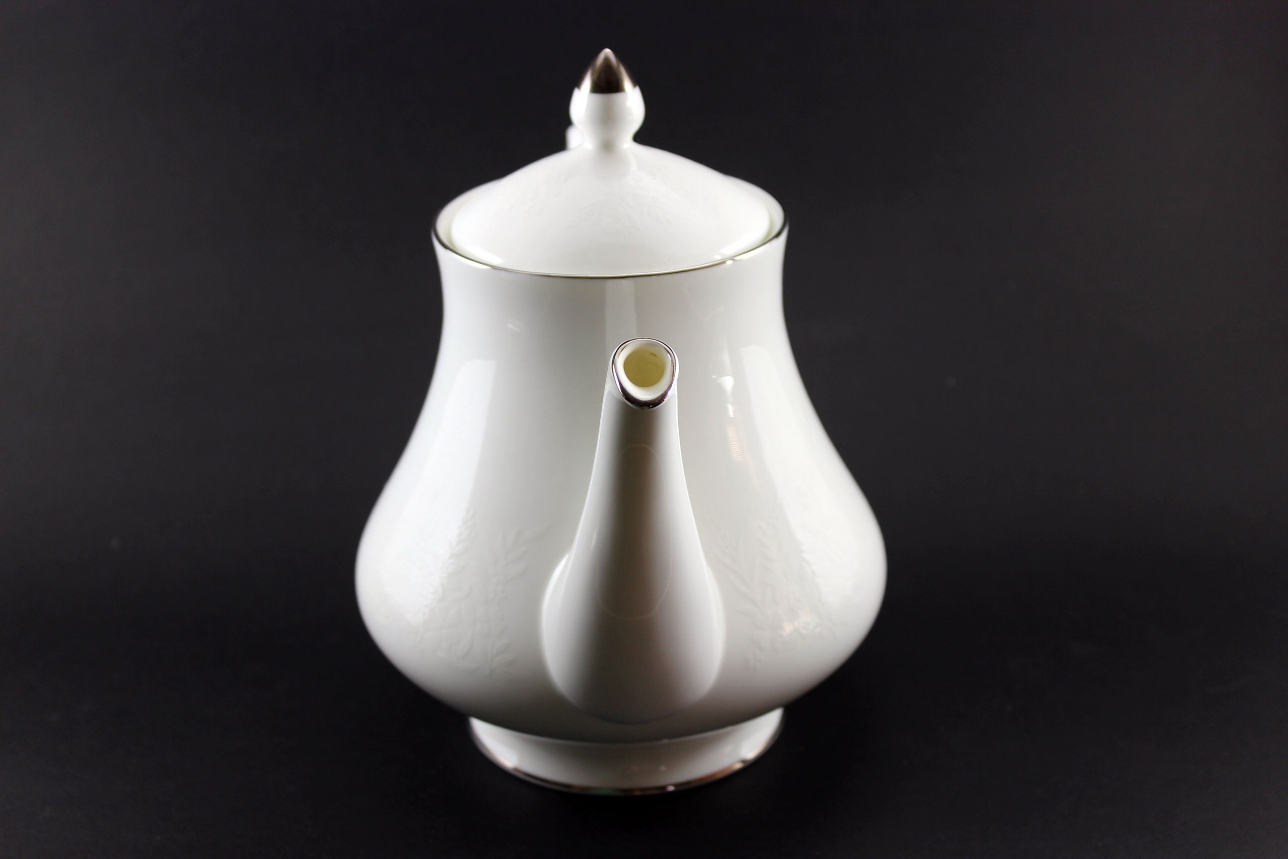 Wedgwood Silver Ermine Bone China, Teapot, Cream and Sugar