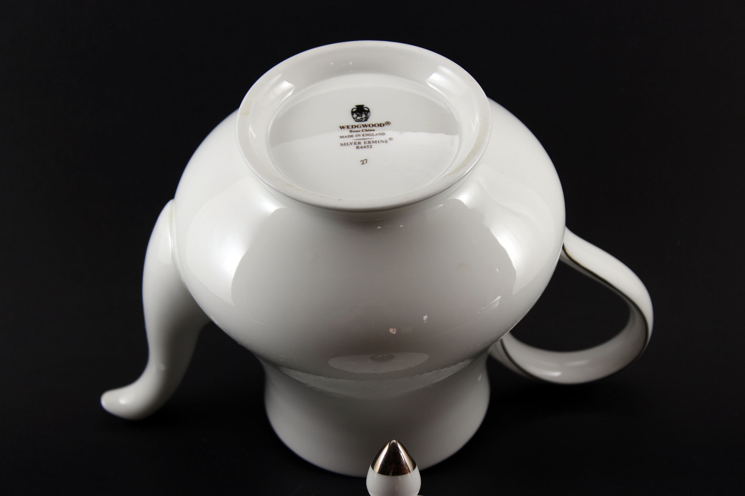 Wedgwood Silver Ermine Bone China, Teapot, Cream and Sugar