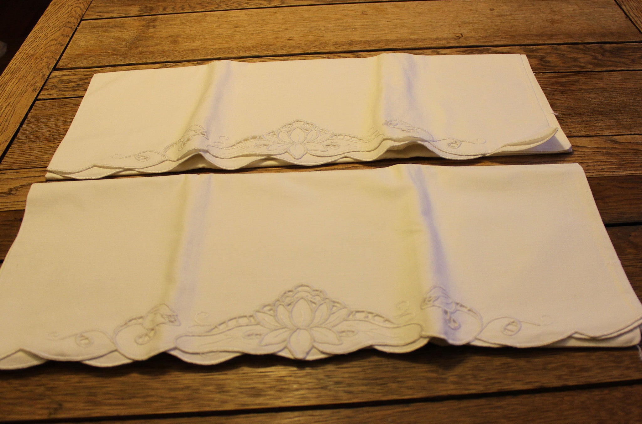 Embroidered White Work Pillowcases