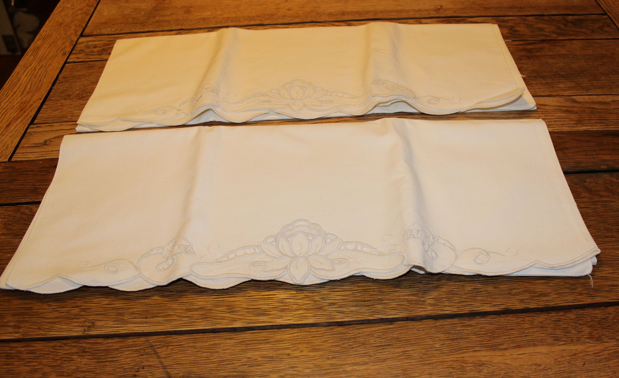 Embroidered White Work Pillowcases