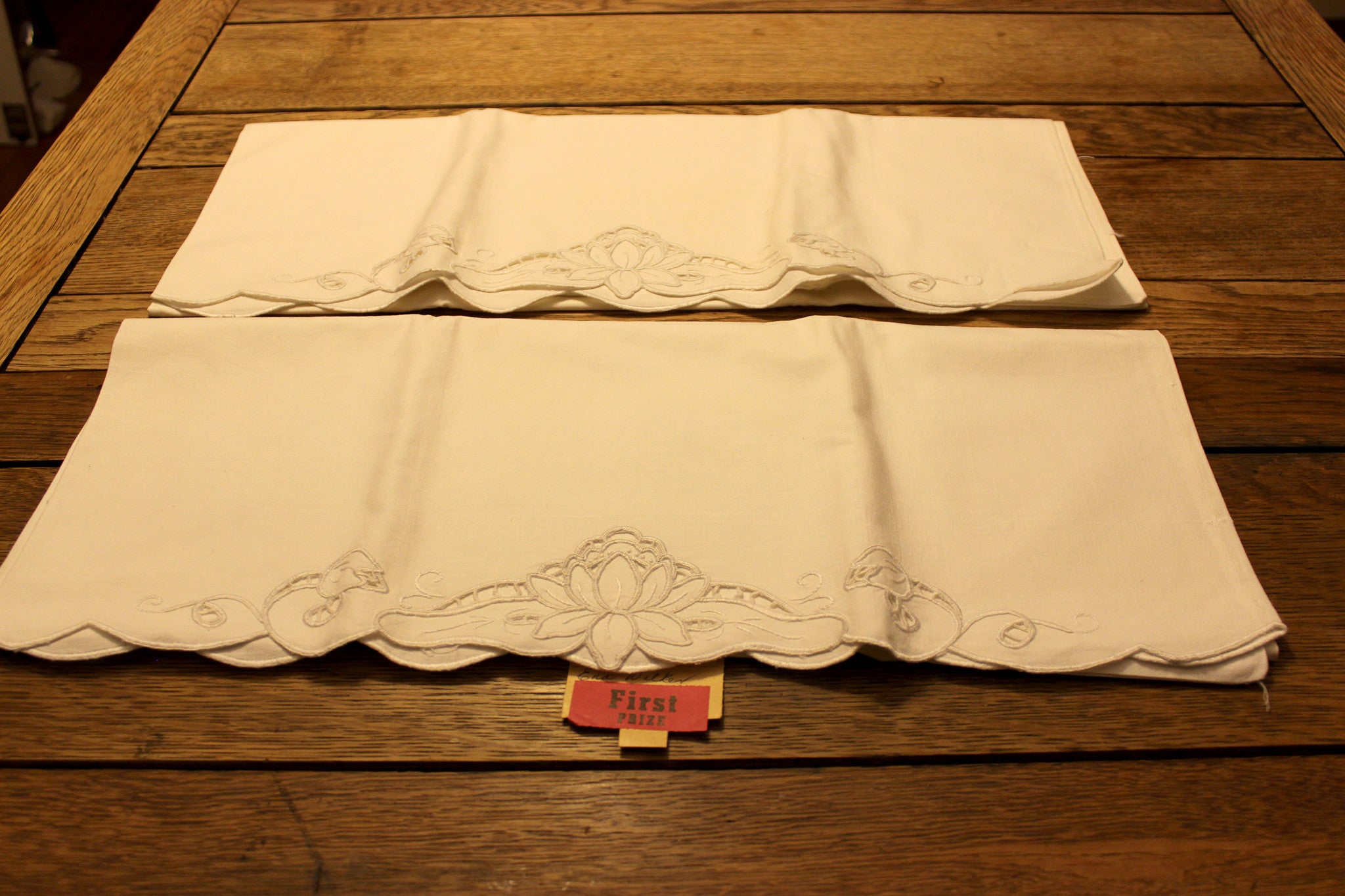 Embroidered White Work Pillowcases