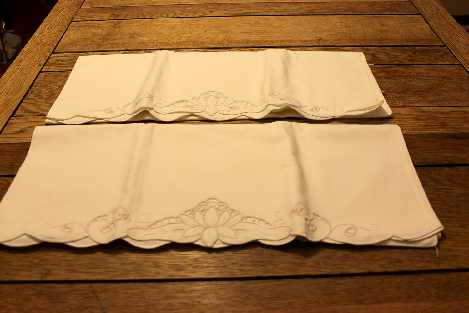 Embroidered White Work Pillowcases