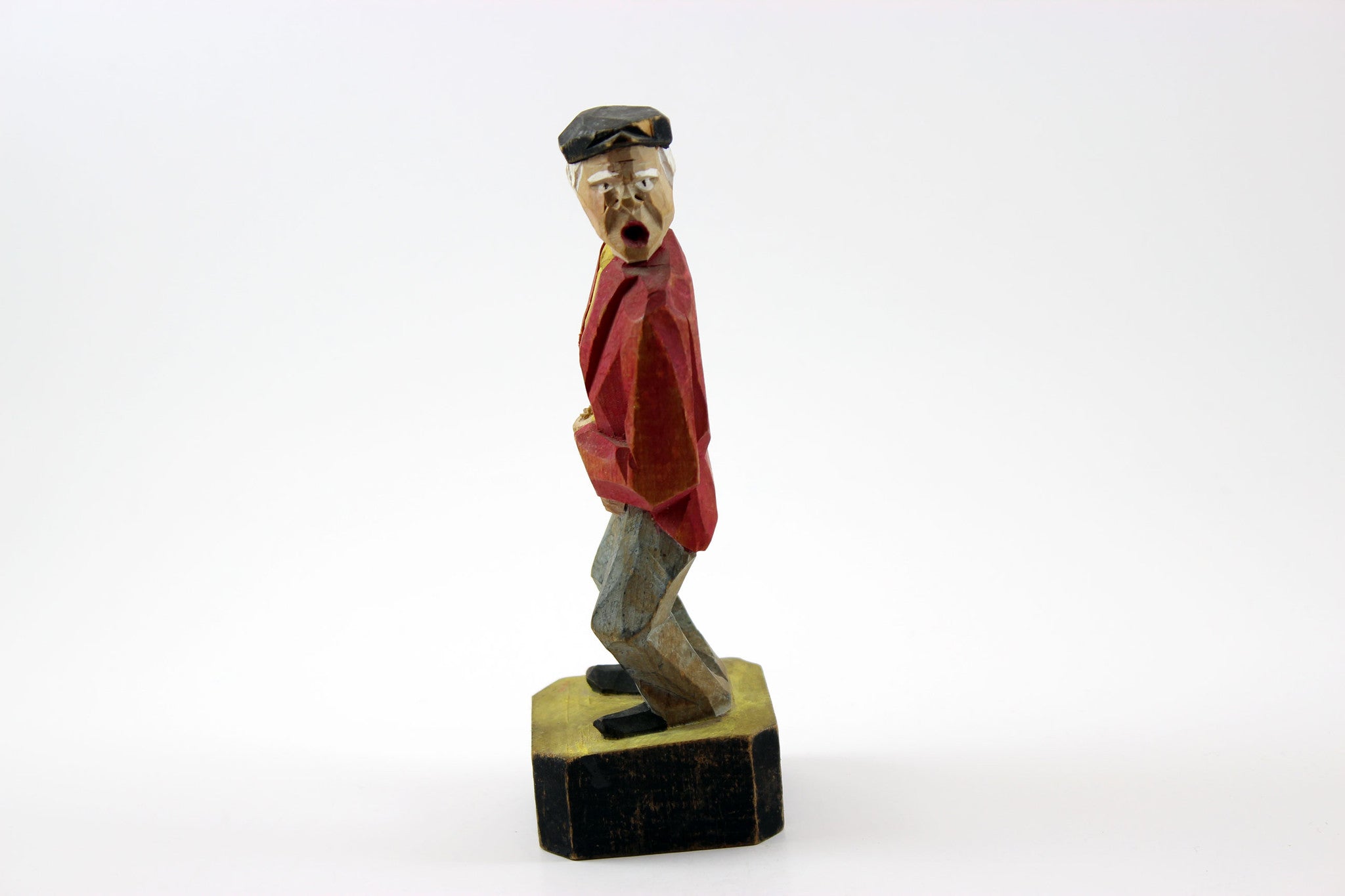 Folk Art Handcarved and Painted Wood Figurine