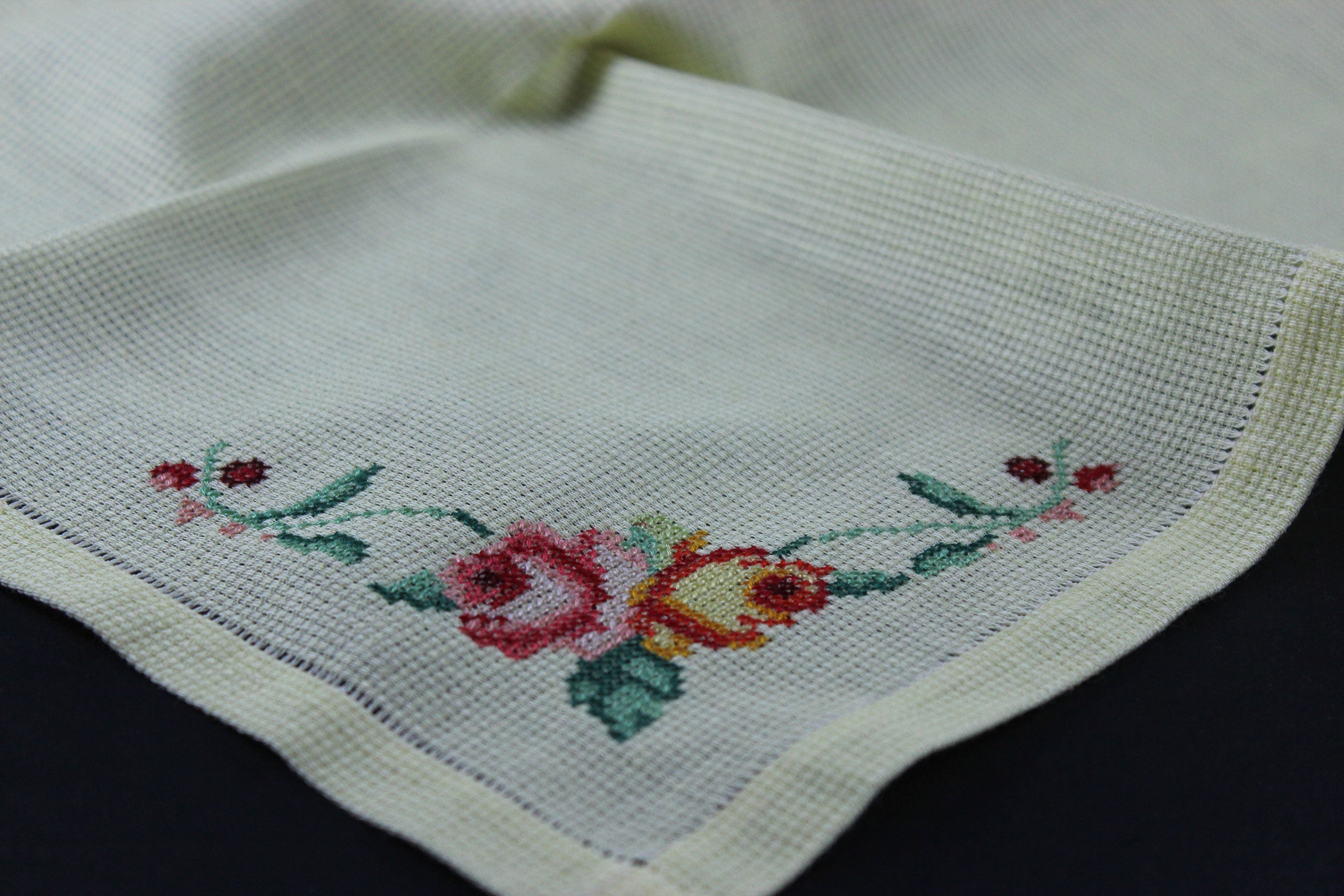 Yellow Linen Embroidered Napkins