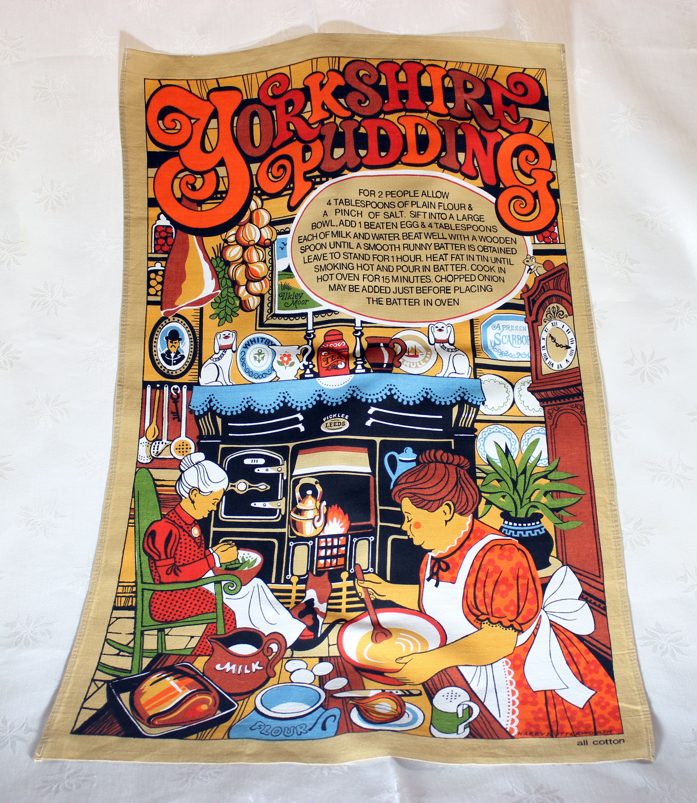 Cotton Tea Towel, Yorkshire Pudding, Harry Butterworth