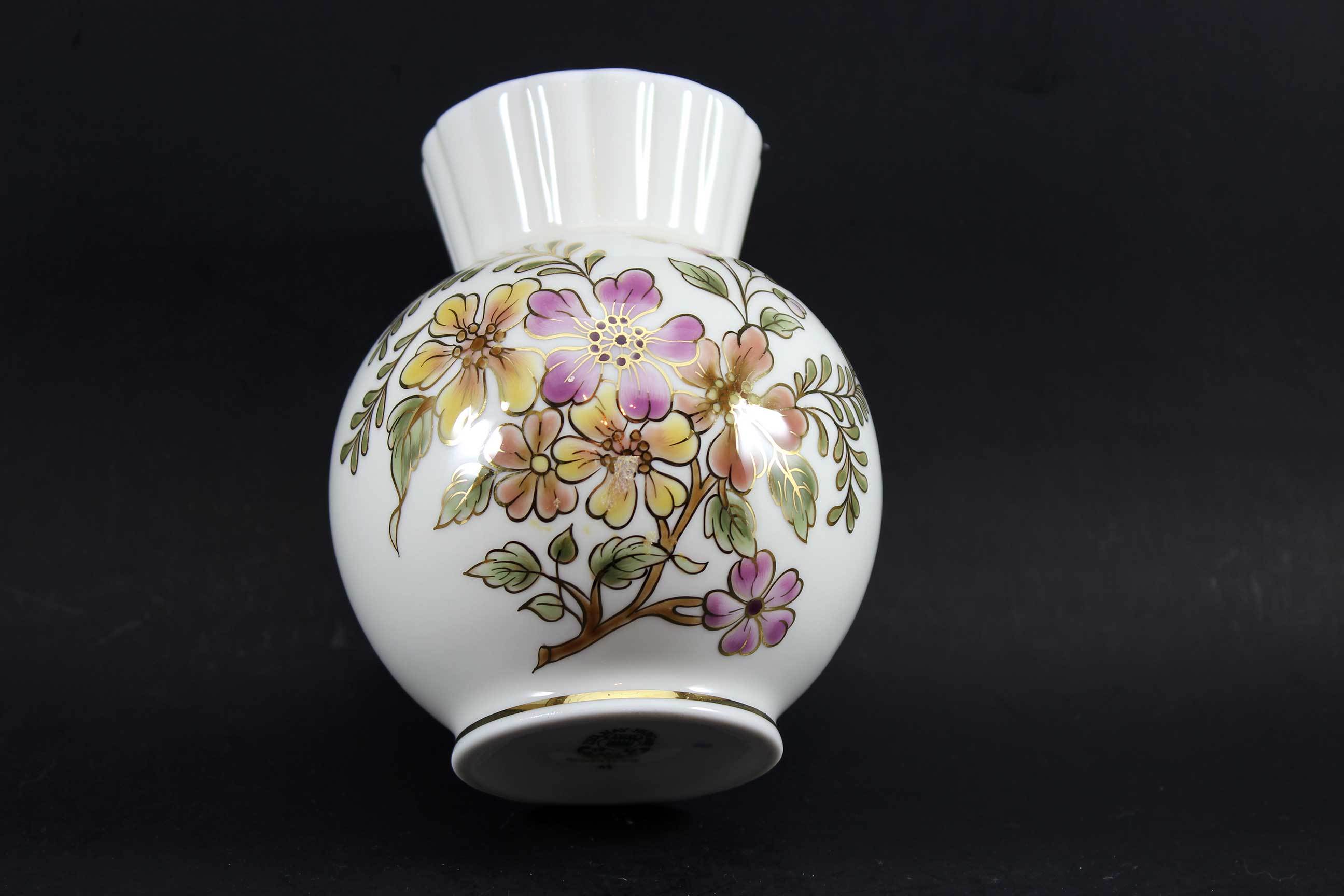 Zsolnay Porcelain, Hand Painted Vases and Trinket Box
