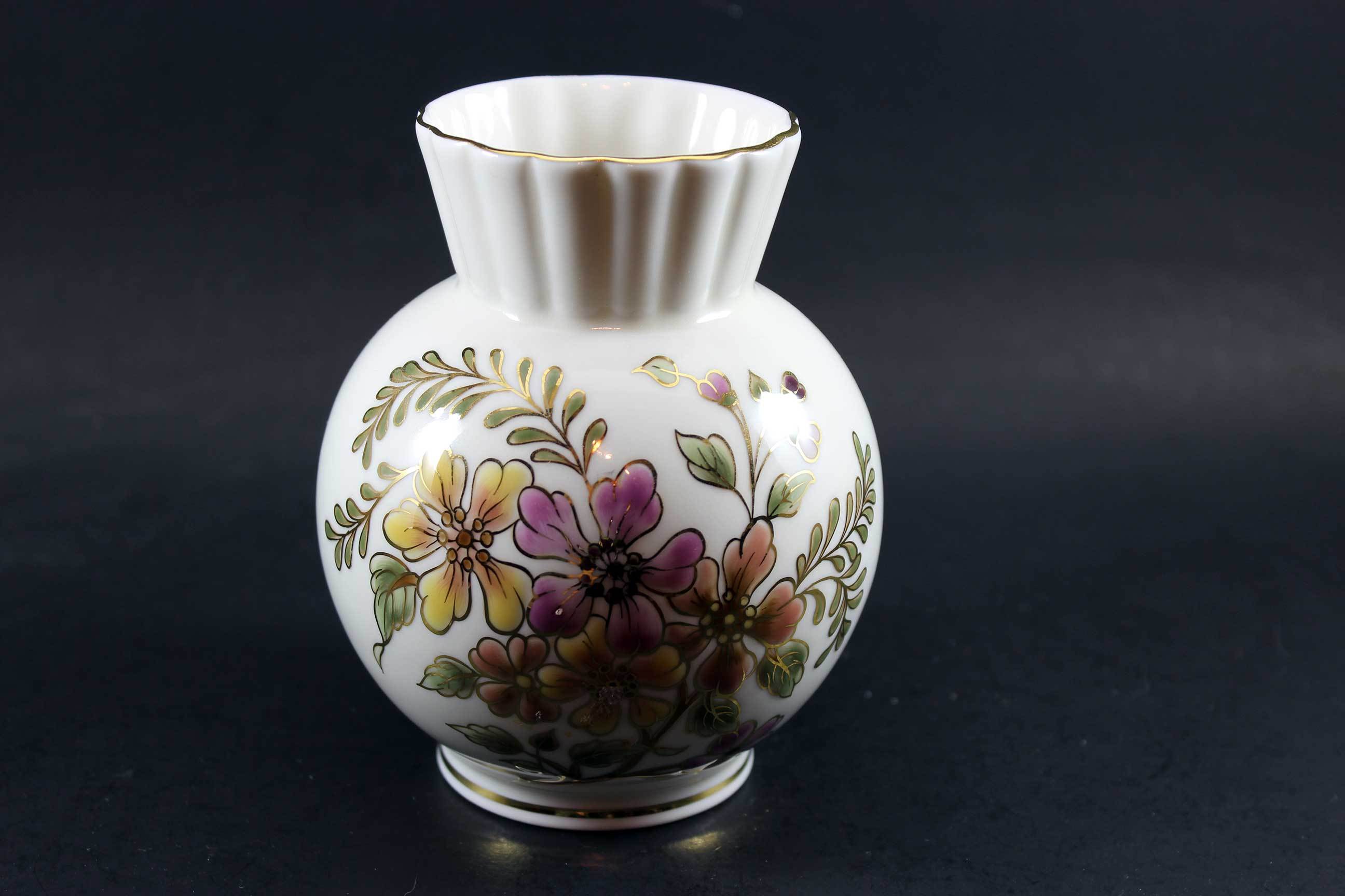 Zsolnay Porcelain, Hand Painted Vases and Trinket Box
