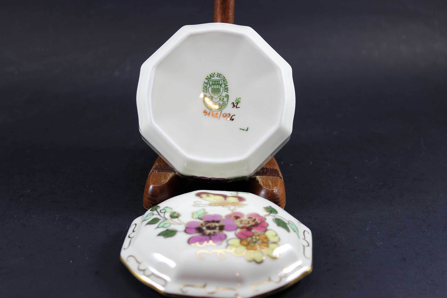 Zsolnay Porcelain, Hand Painted Vases and Trinket Box