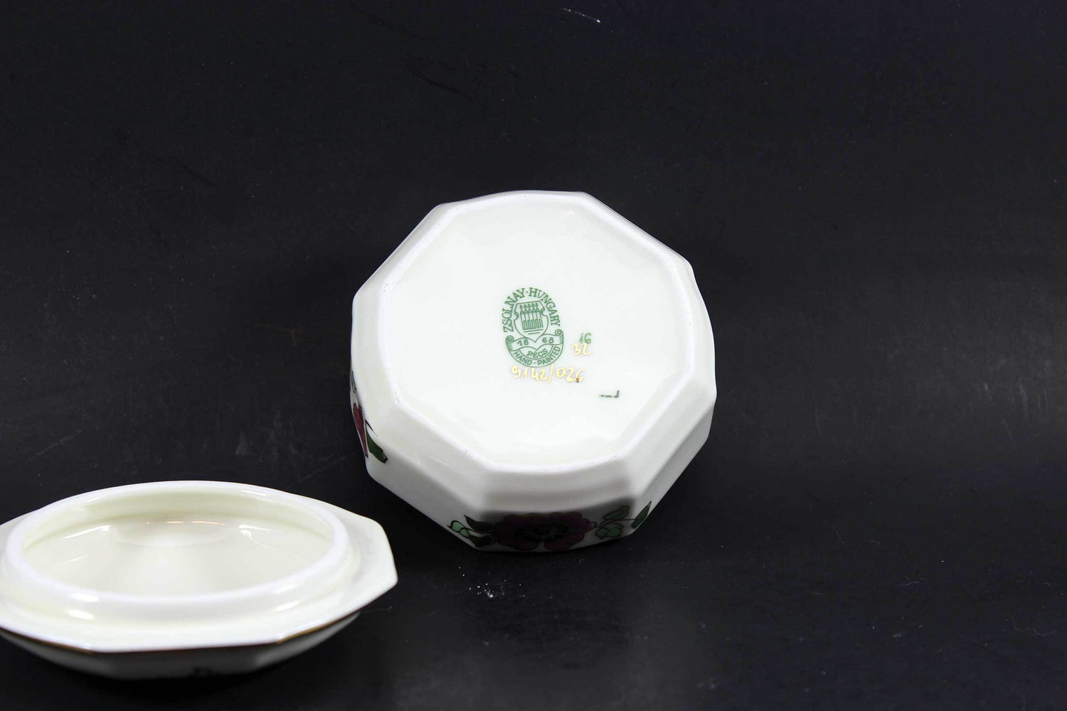 Zsolnay Porcelain, Hand Painted Vases and Trinket Box