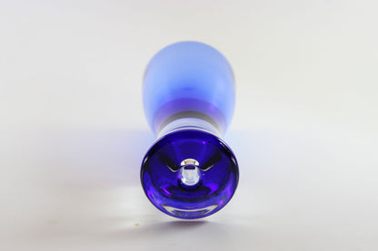 Cobalt Blue and Clear Crystal Wine Glass, Stockholm Pattern