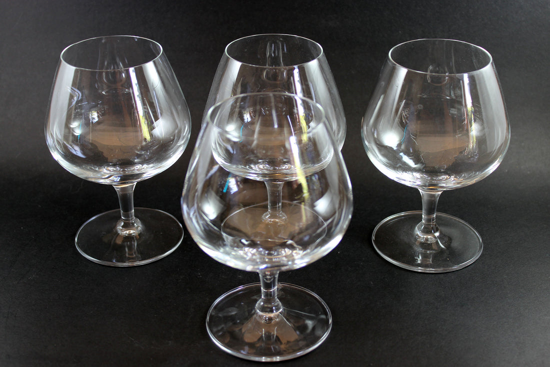 Blown Crystal Brandy or Cognac Glasses