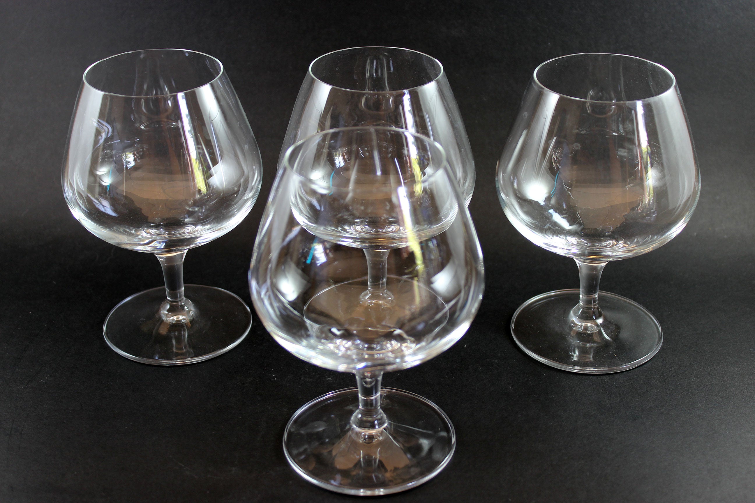 Blown Crystal Brandy or Cognac Glasses