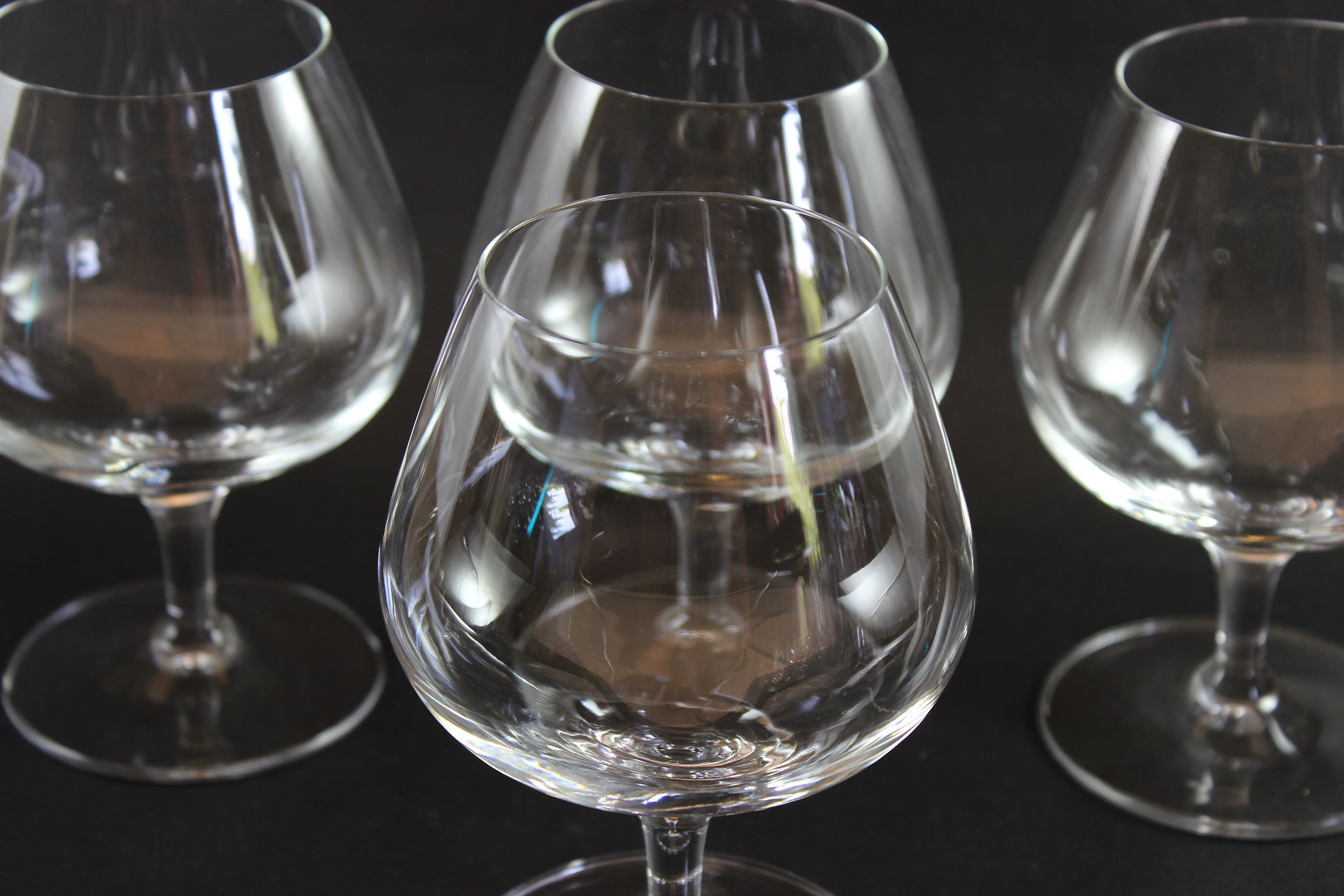 Blown Crystal Brandy or Cognac Glasses