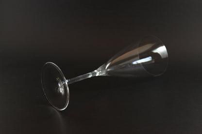 Blown Glass Champagne Flutes Tall Wine Glasses, Mid Century