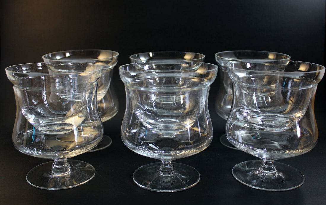 Blown Glass Seafood Cocktail Glasses With Chiller Inserts