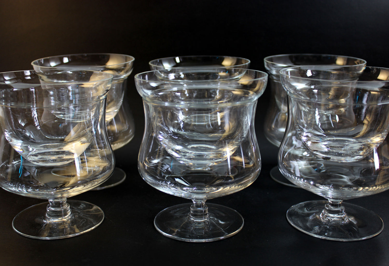 Blown Glass Seafood Cocktail Glasses With Chiller Inserts