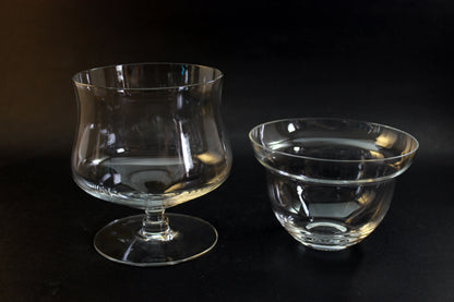 Blown Glass Seafood Cocktail Glasses With Chiller Inserts