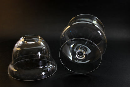 Blown Glass Seafood Cocktail Glasses With Chiller Inserts