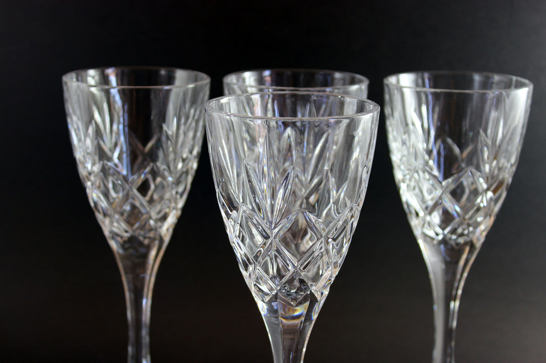 Bohemia Crystal, Cortina Pattern Wine Glasses