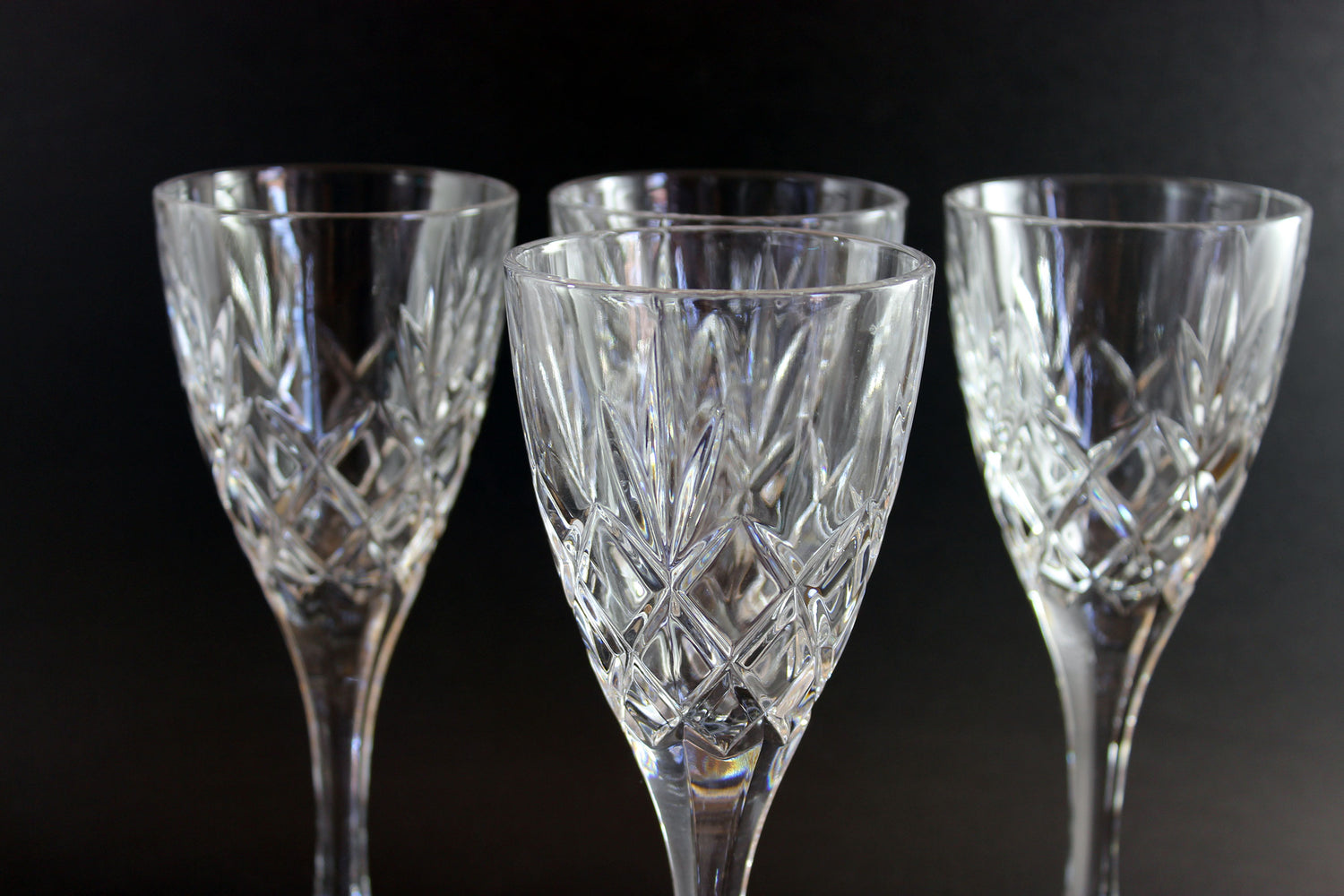 Bohemia Crystal, Cortina Pattern Wine Glasses