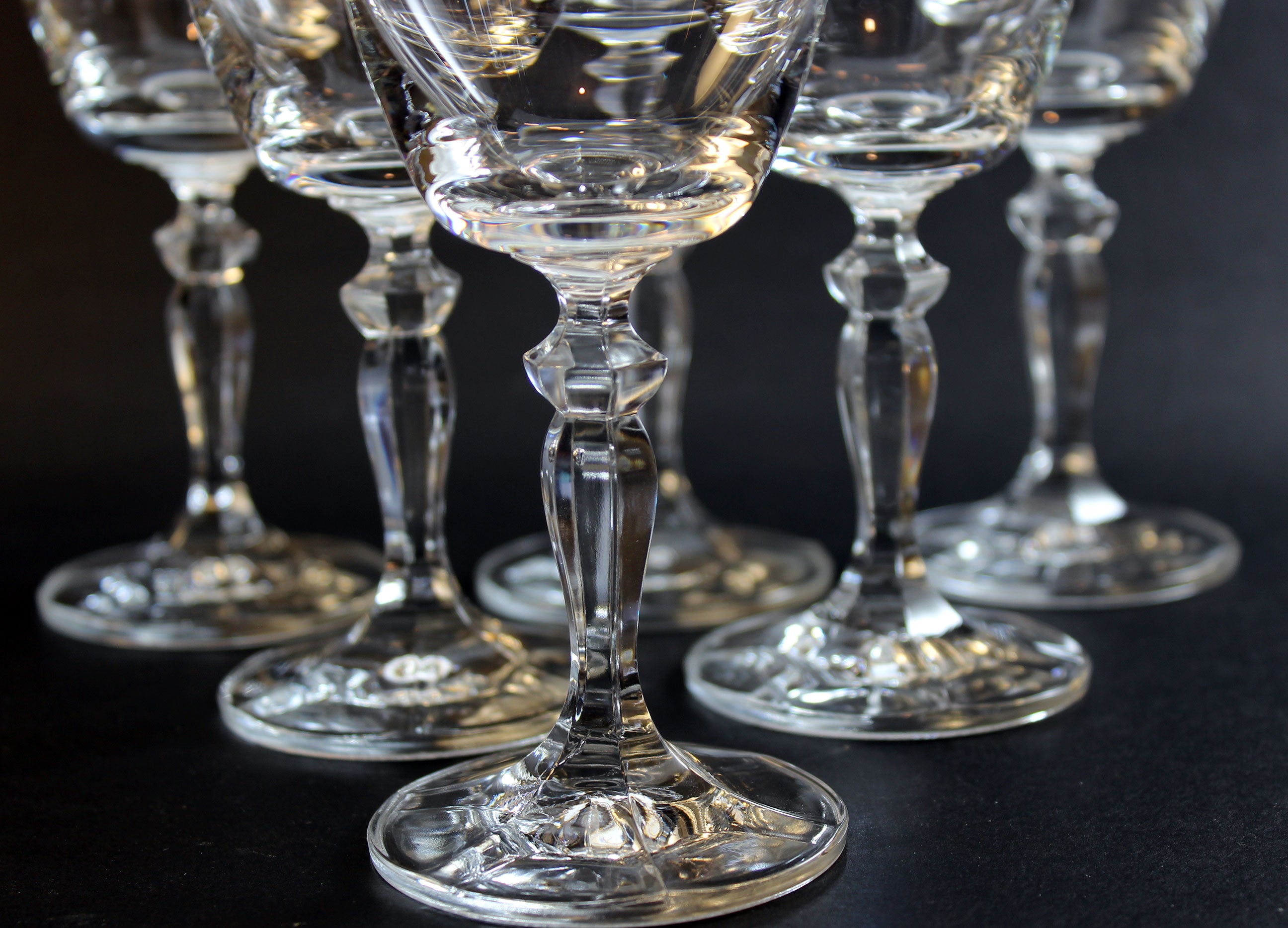 Bohemia Crystal, Ingrid Andrea Pattern Wine Glasses