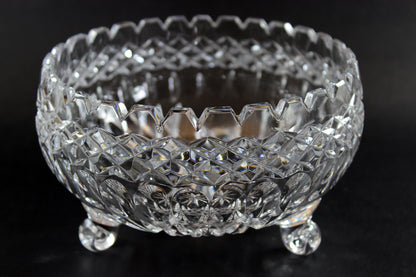 Bohemia Medium Crystal Bowl Thumbprints, Diamond Cut, Sawtooth Rim