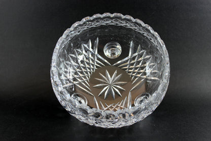 Bohemia Medium Crystal Bowl Thumbprints, Diamond Cut, Sawtooth Rim