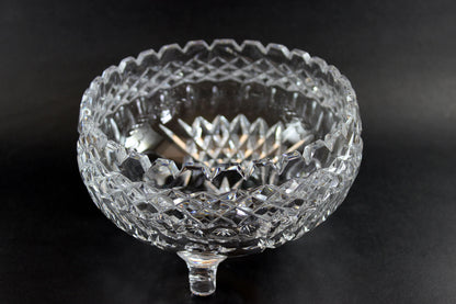 Bohemia Medium Crystal Bowl Thumbprints, Diamond Cut, Sawtooth Rim