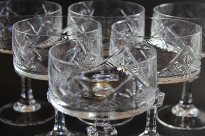 Pinwheel Crystal, Champagne Coupe or High Dessert Glass