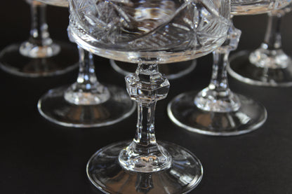 Pinwheel Crystal, Champagne Coupe or High Dessert Glass