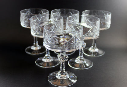 Pinwheel Crystal, Champagne Coupe or High Dessert Glass