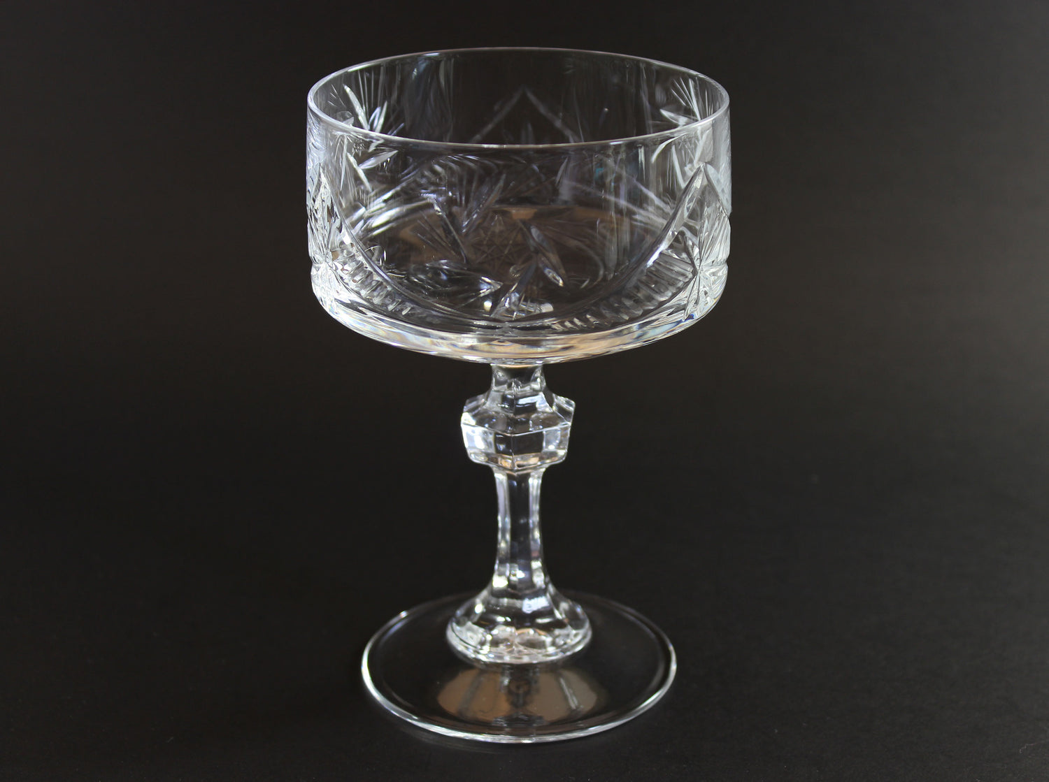 Pinwheel Crystal, Champagne Coupe or High Dessert Glass