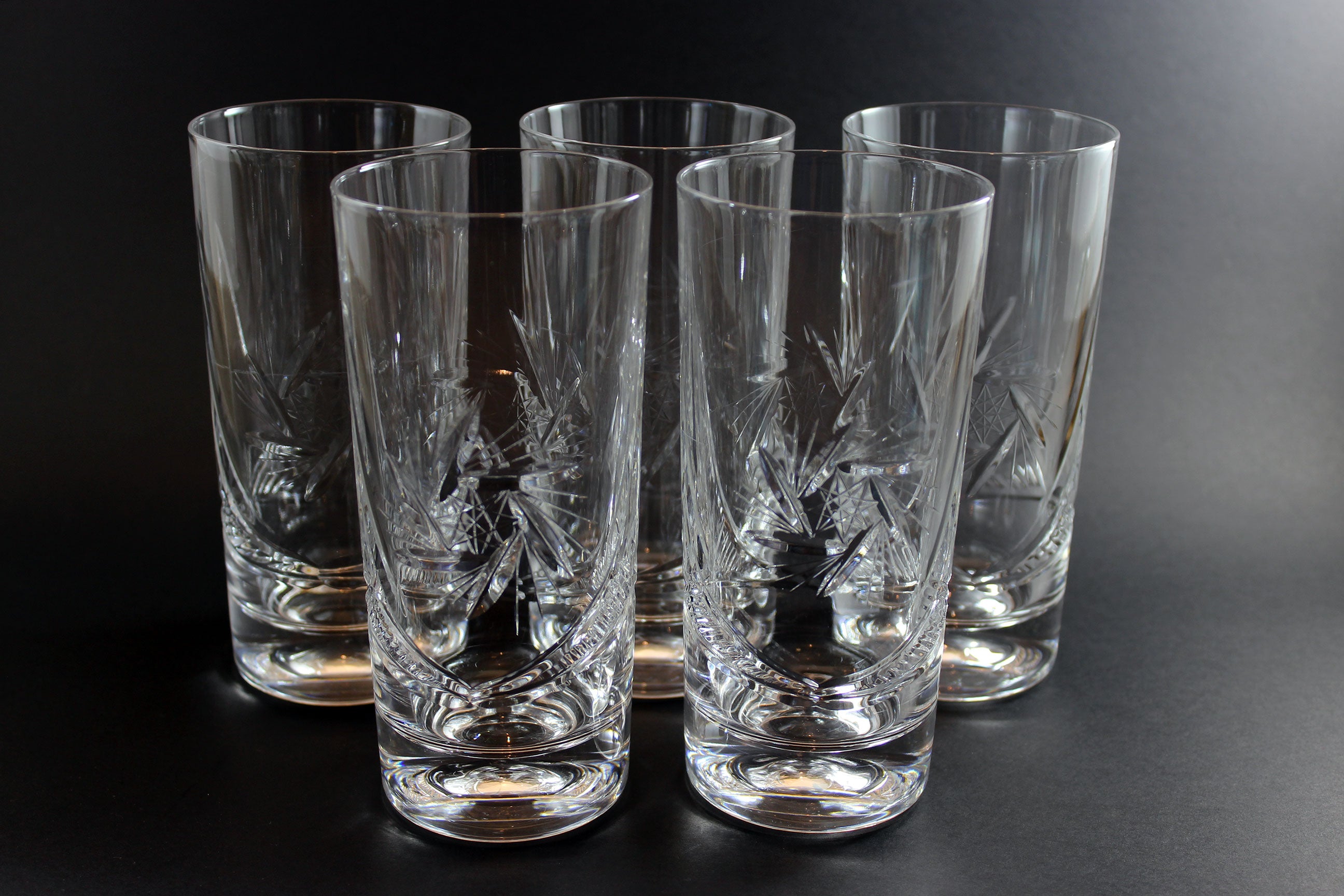 Bohemia Pinwheel Crystal, Highball Glasses