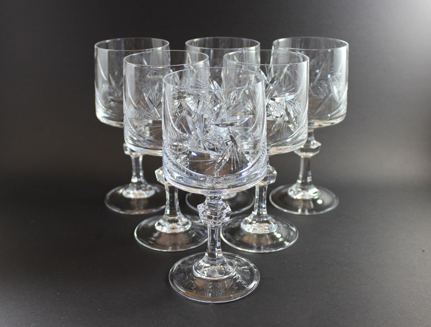 Bohemia Pinwheel Crystal, Red Wine or Water Goblet