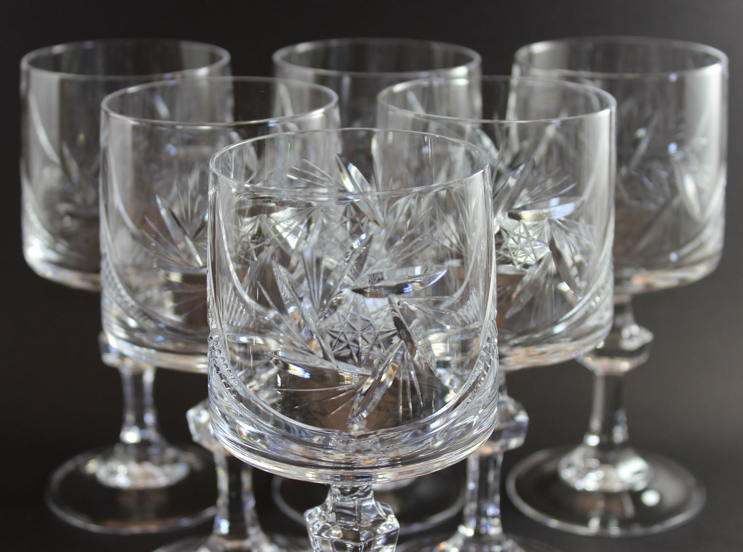 Bohemia Pinwheel Crystal, Red Wine or Water Goblet
